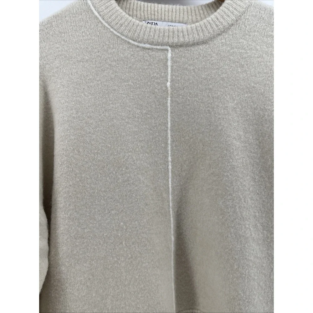Zara Sweater Womens Medium Beige Soft Basic‎ Sweater